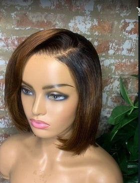 10" Brown Bob Full Lace Frontal